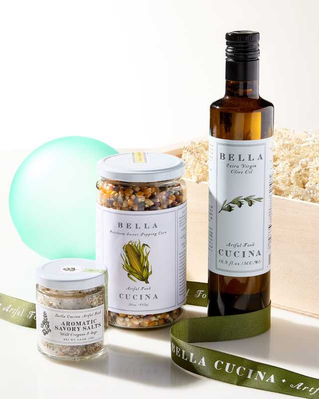 Popcorn Gift Box with Olive Oil and Savory Salt, 42.6 oz.